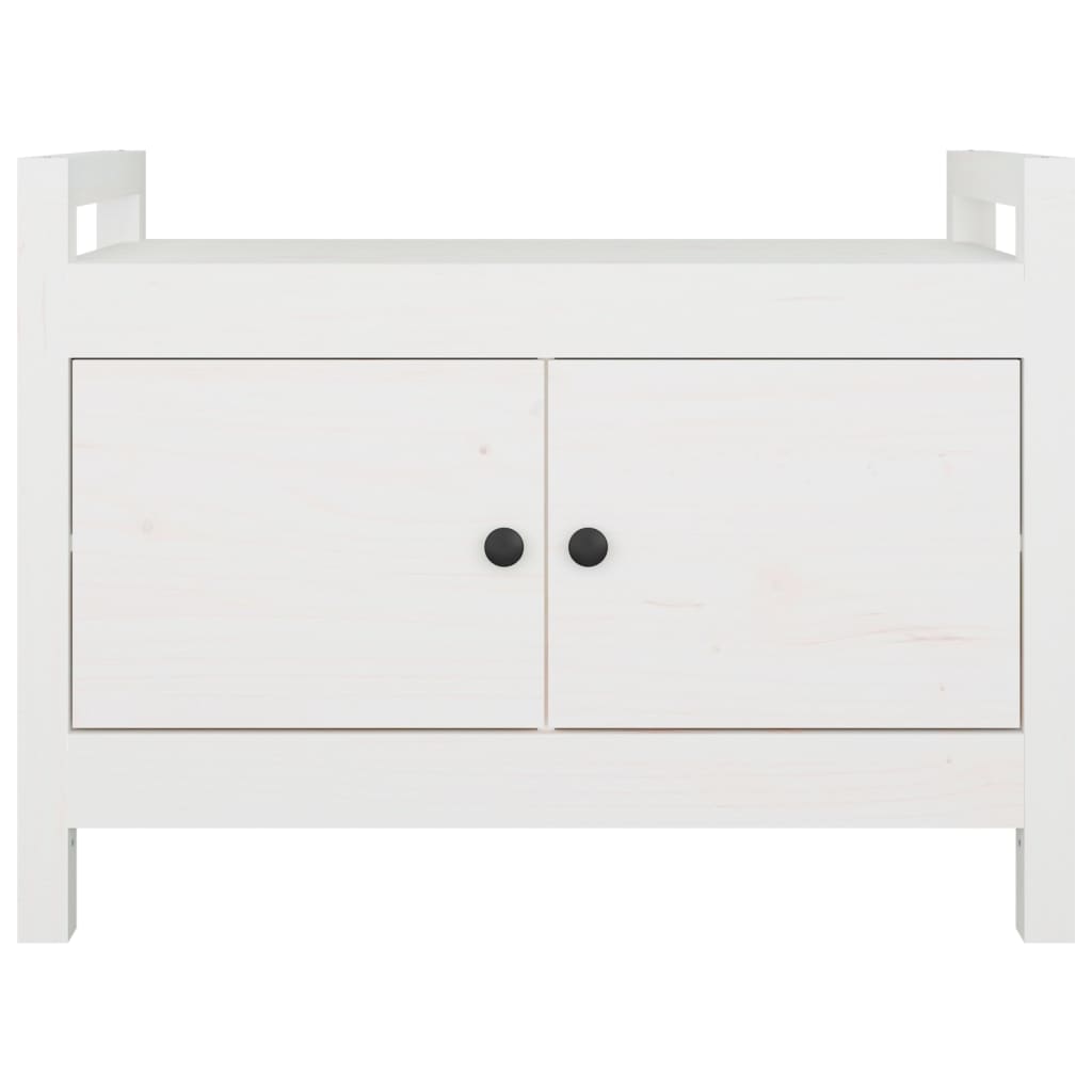 Hall Bench White 80x40x60 cm Solid Wood Pine