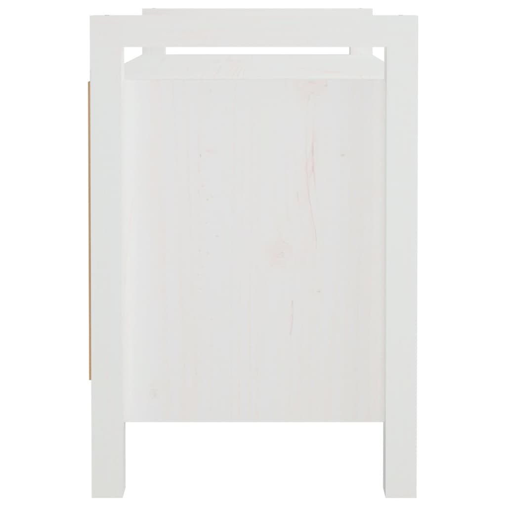 Hall Bench White 80x40x60 cm Solid Wood Pine