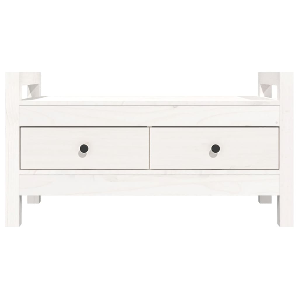 Hall Bench White 80x40x43 cm Solid Wood Pine