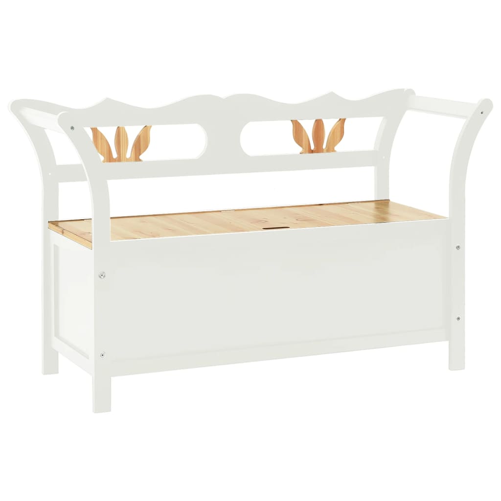 Bench White 107x45x75.5 cm Solid Wood Fir