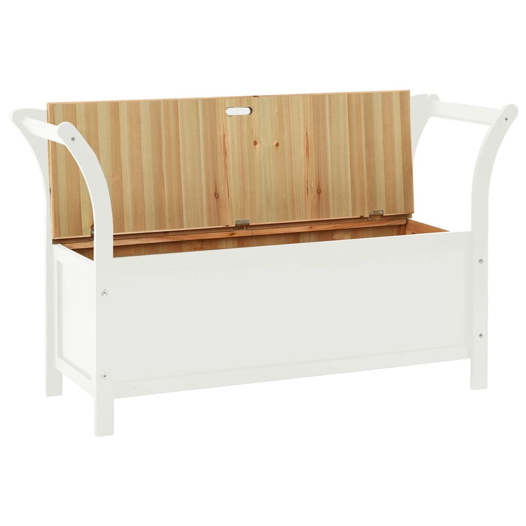 Bench White 107x45x75.5 cm Solid Wood Fir