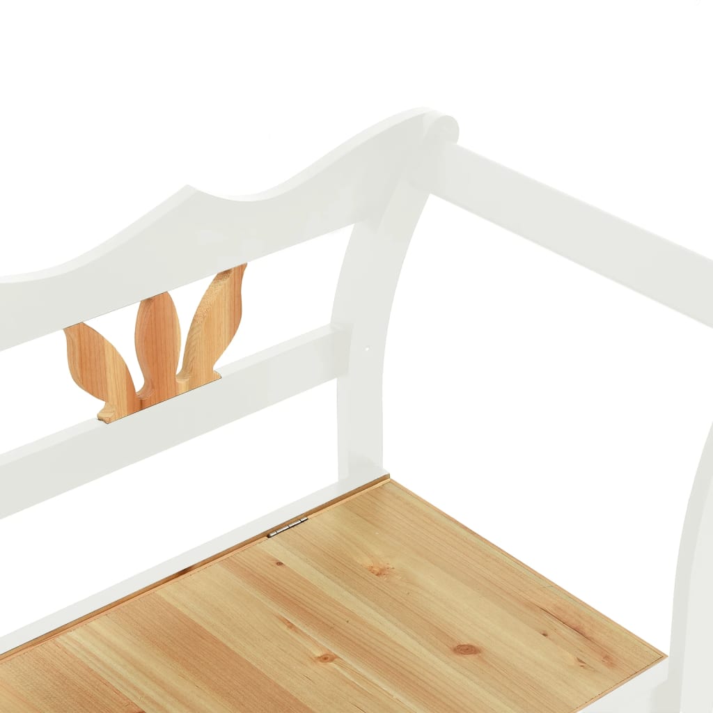 Bench White 107x45x75.5 cm Solid Wood Fir
