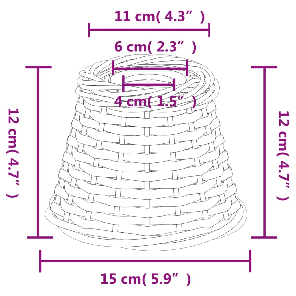 Ceiling Lamp Shade Brown Ø15x12 cm Wicker