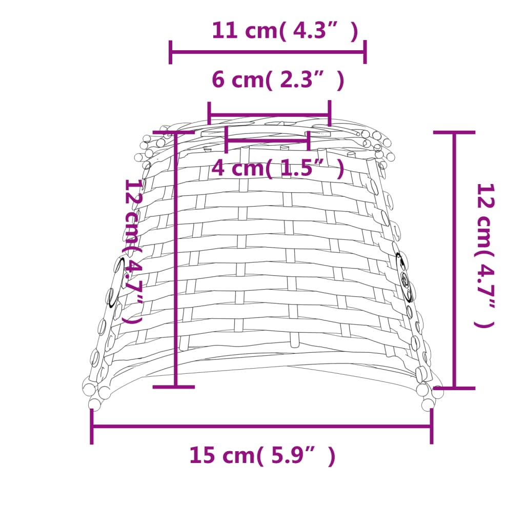 Ceiling Lamp Shade Brown Ø15x12 cm Wicker