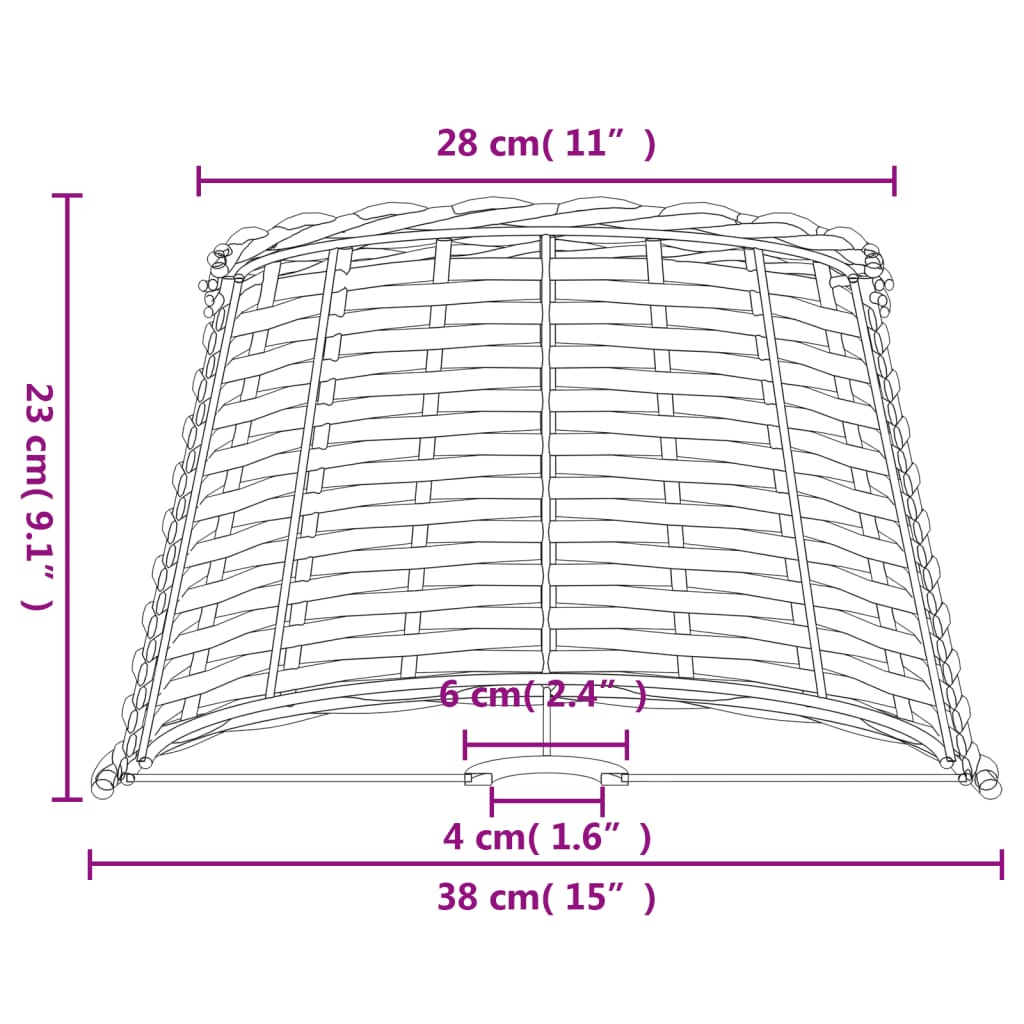 Lamp Shade White Ø38x23 cm Wicker