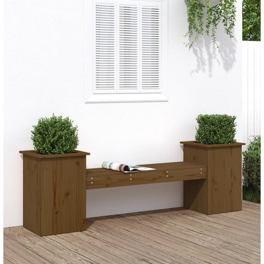 Planter Bench Honey Brown 184.5x39.5x56.5 cm Solid Wood Pine