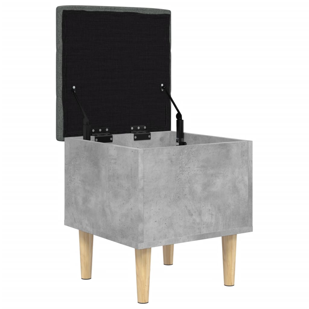 Storage Bench Concrete Grey 42x42x46 cm Engineered Wood