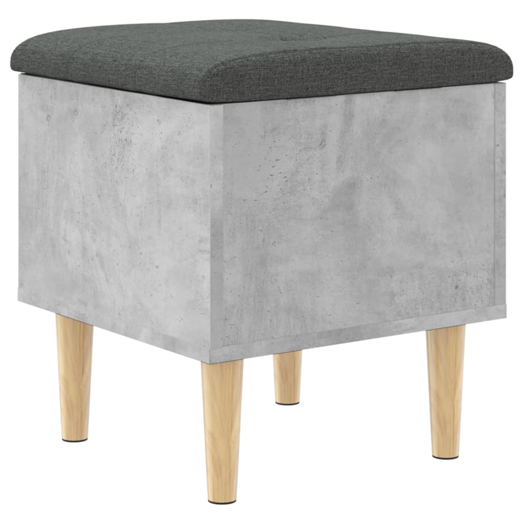 Storage Bench Concrete Grey 42x42x46 cm Engineered Wood