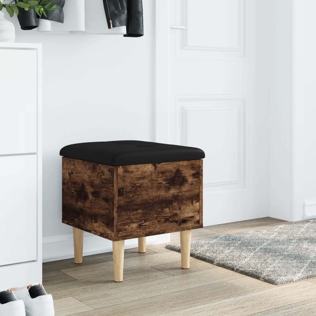Storage Bench Smoked Oak 42x42x46 cm Engineered Wood