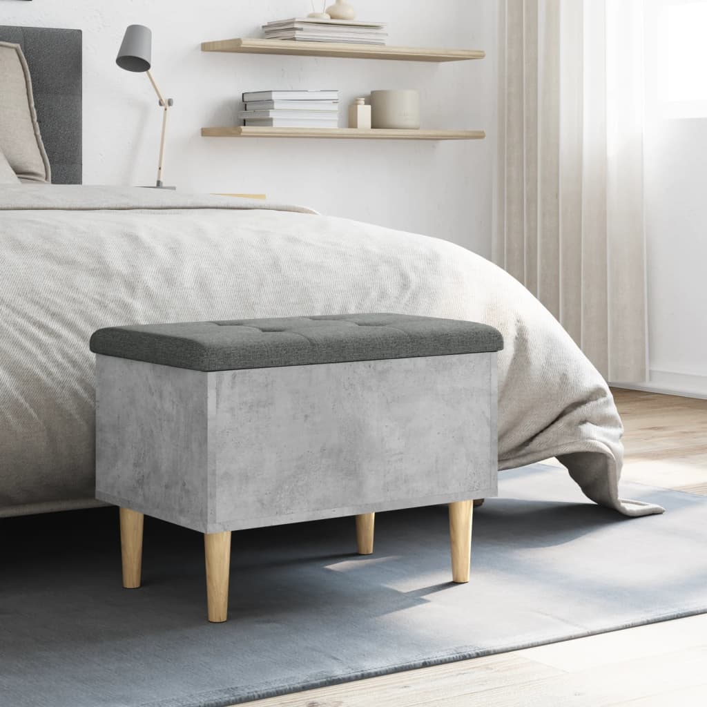 Storage Bench Concrete Grey 62x42x46 cm Engineered Wood