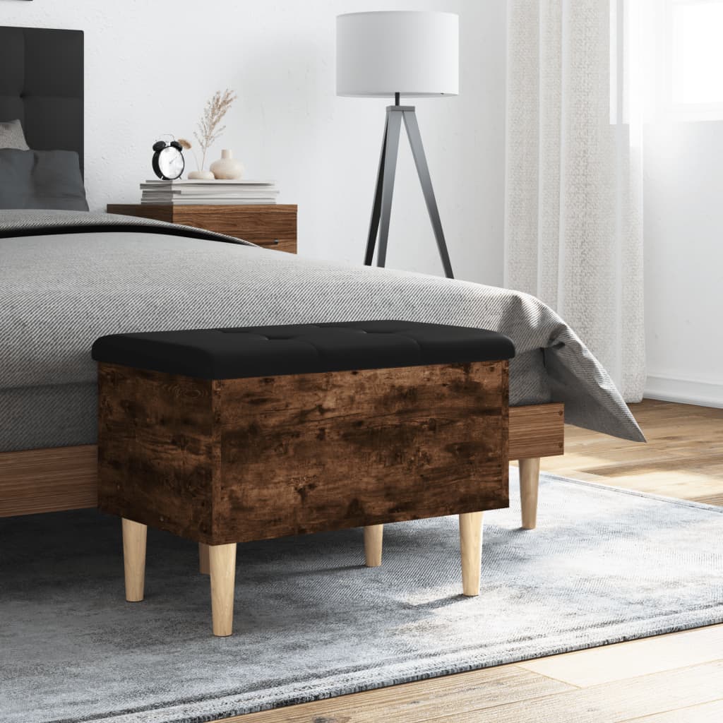 Storage Bench Smoked Oak 62x42x46 cm Engineered Wood