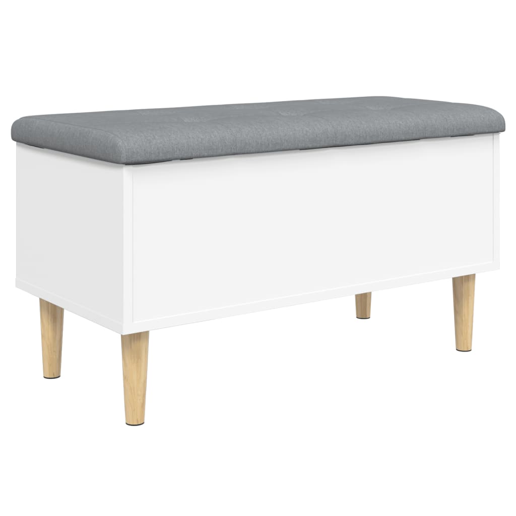 Storage Bench White 82x42x46 cm Engineered Wood