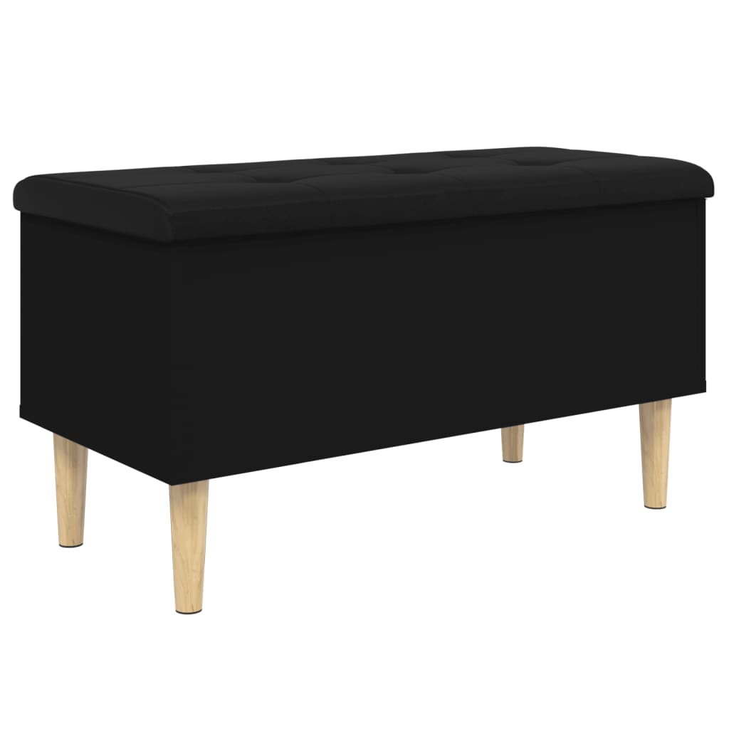 Storage Bench Black 82x42x46 cm Engineered Wood