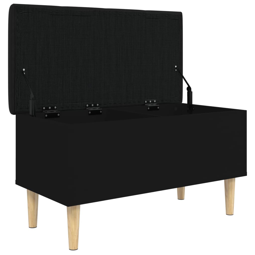 Storage Bench Black 82x42x46 cm Engineered Wood