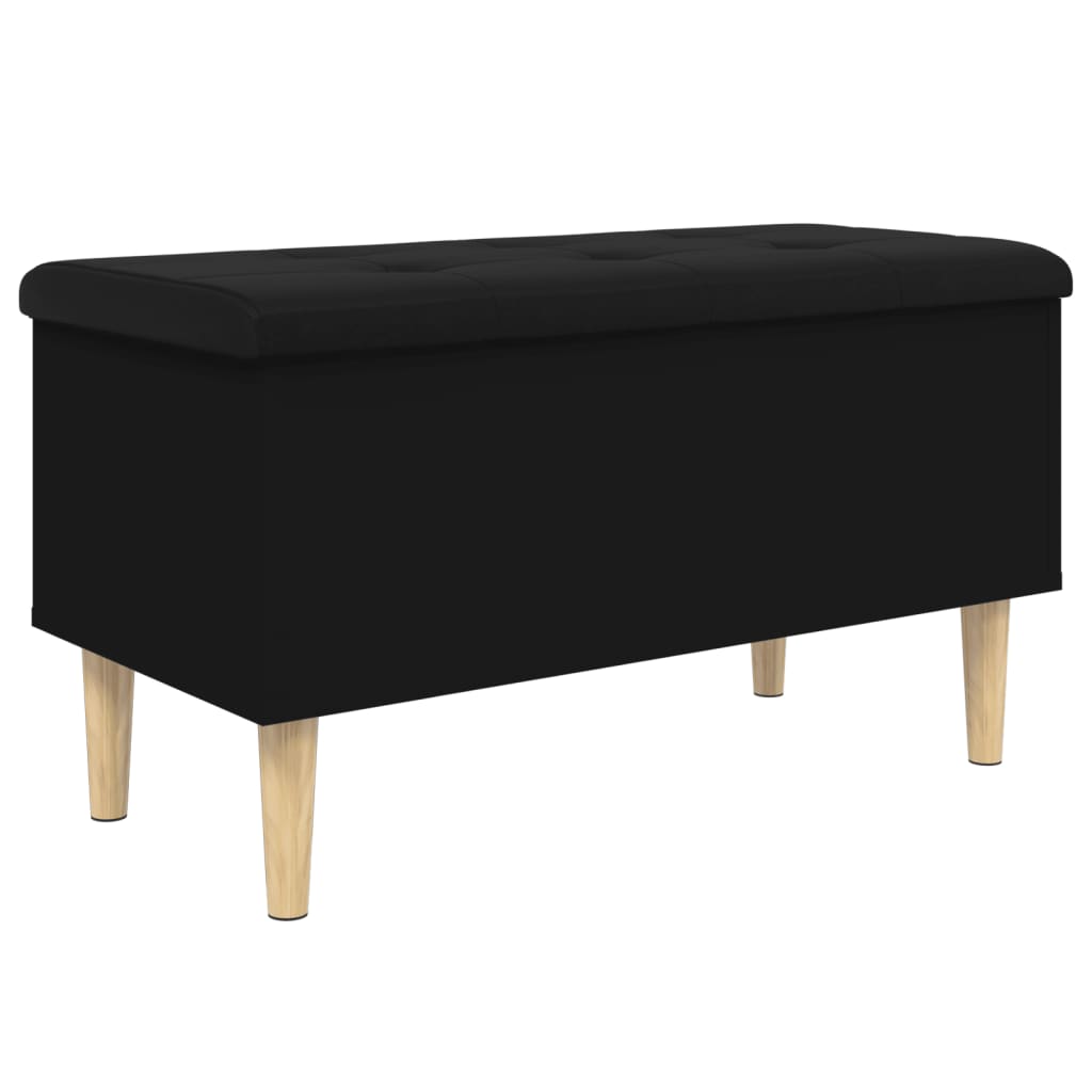 Storage Bench Black 82x42x46 cm Engineered Wood