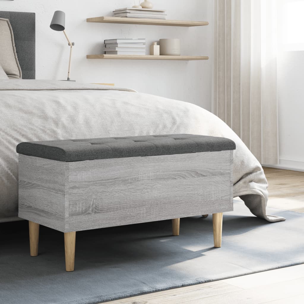 Storage Bench Grey Sonoma 82x42x46 cm Engineered Wood