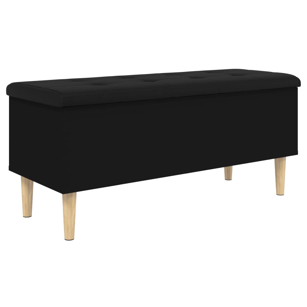 Storage Bench Black 102x42x46 cm Engineered Wood