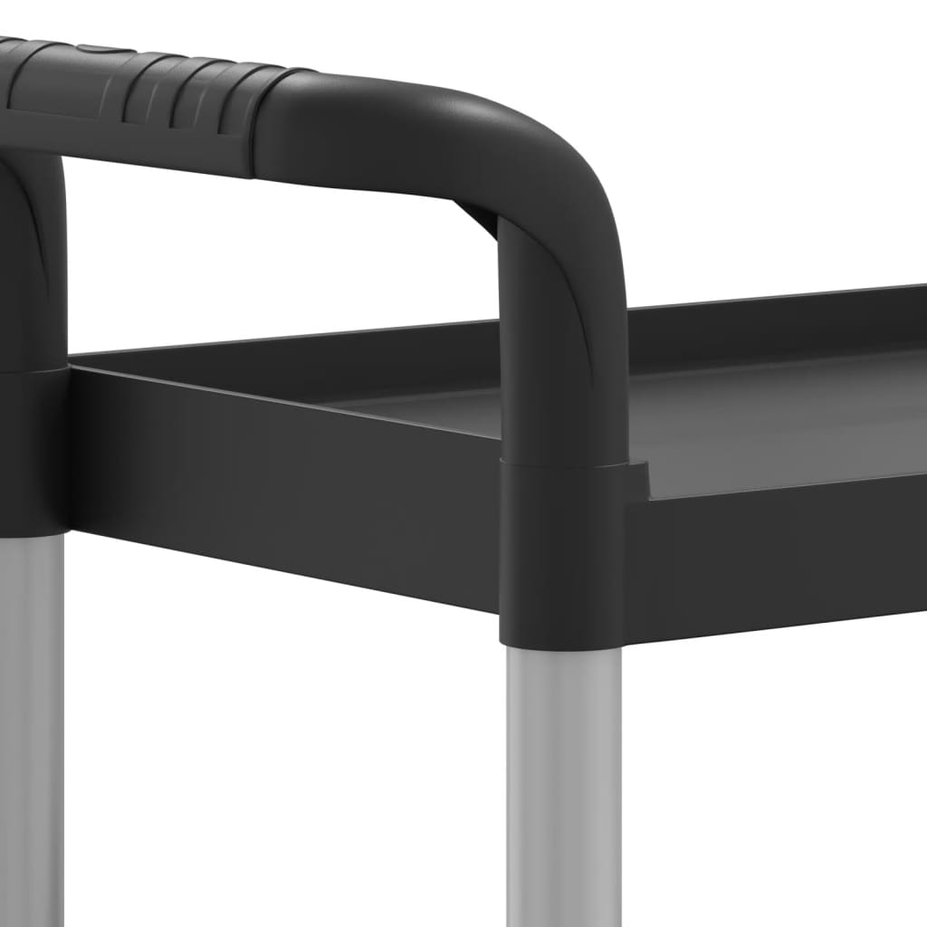 3-Tier Trolley Black 77x34x72 cm Aluminium