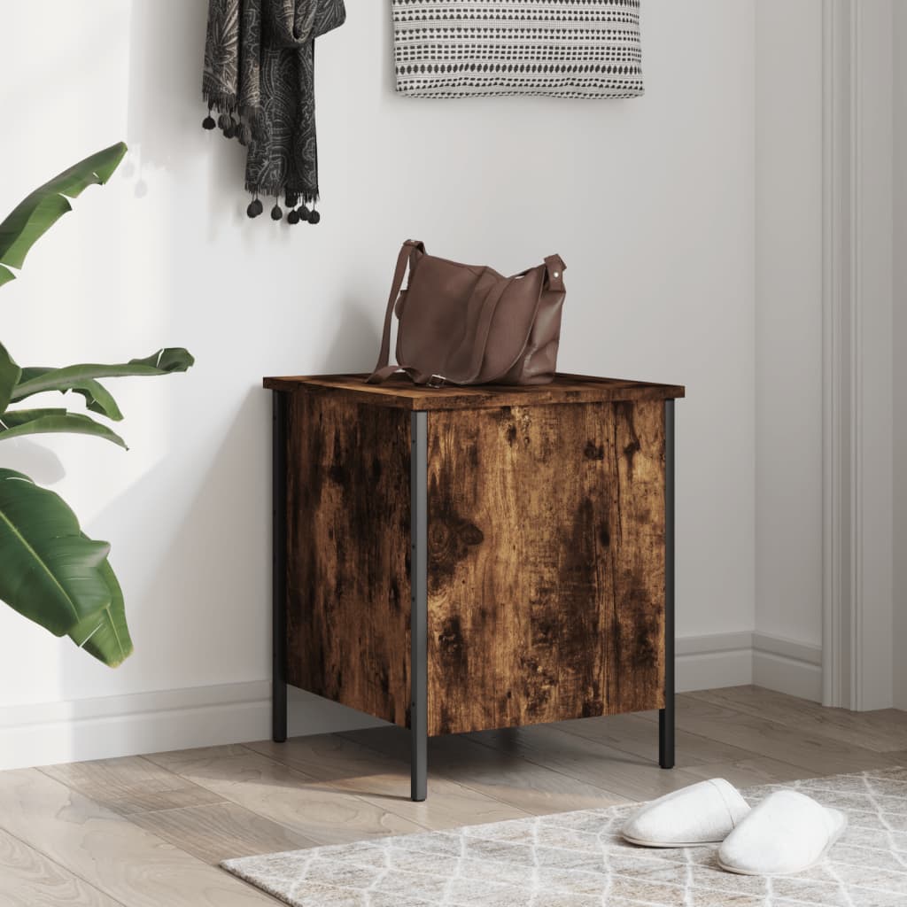 Storage Bench Smoked Oak 40x42.5x50 cm Engineered Wood