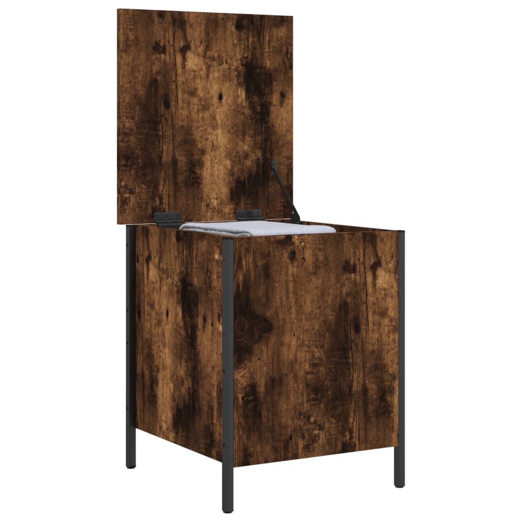 Storage Bench Smoked Oak 40x42.5x50 cm Engineered Wood
