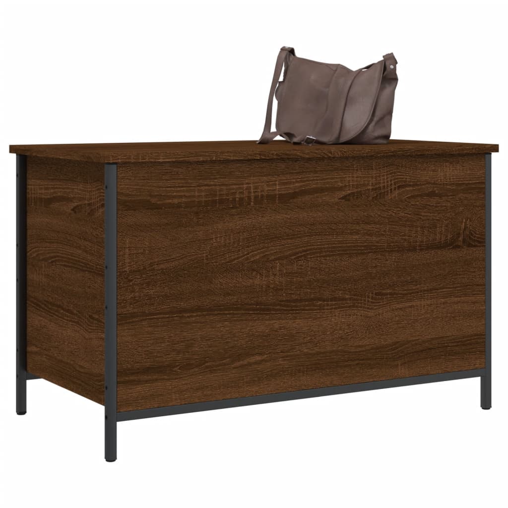 Storage Bench Brown Oak 80x42.5x50 cm Engineered Wood