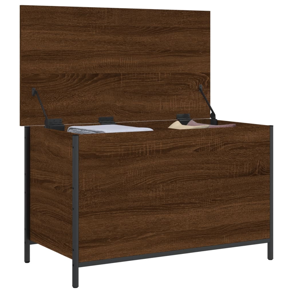 Storage Bench Brown Oak 80x42.5x50 cm Engineered Wood