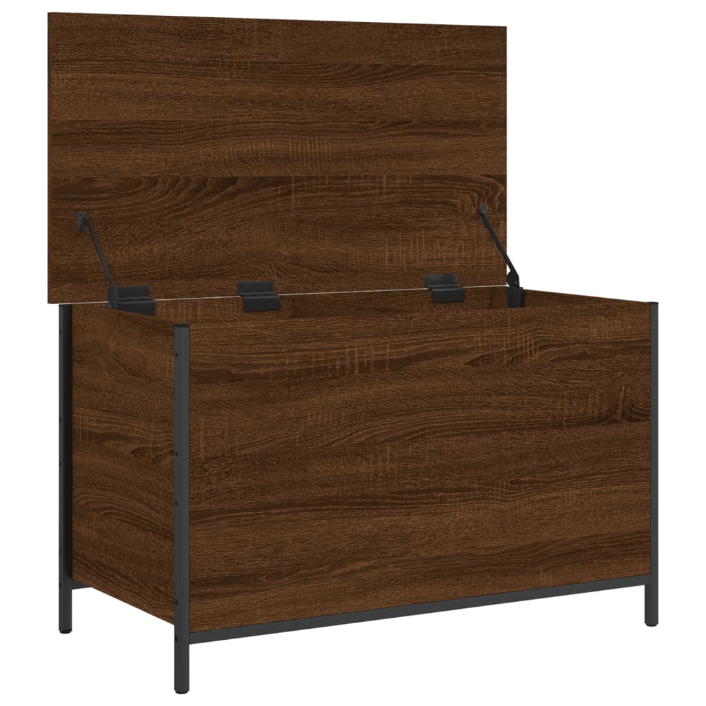 Storage Bench Brown Oak 80x42.5x50 cm Engineered Wood