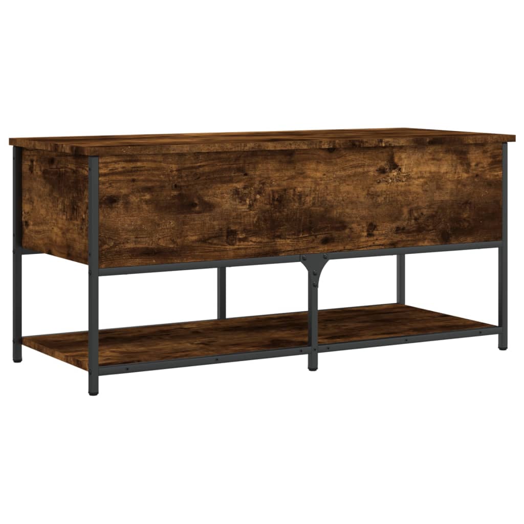 Storage Bench Smoked Oak 100x42.5x47 cm Engineered Wood