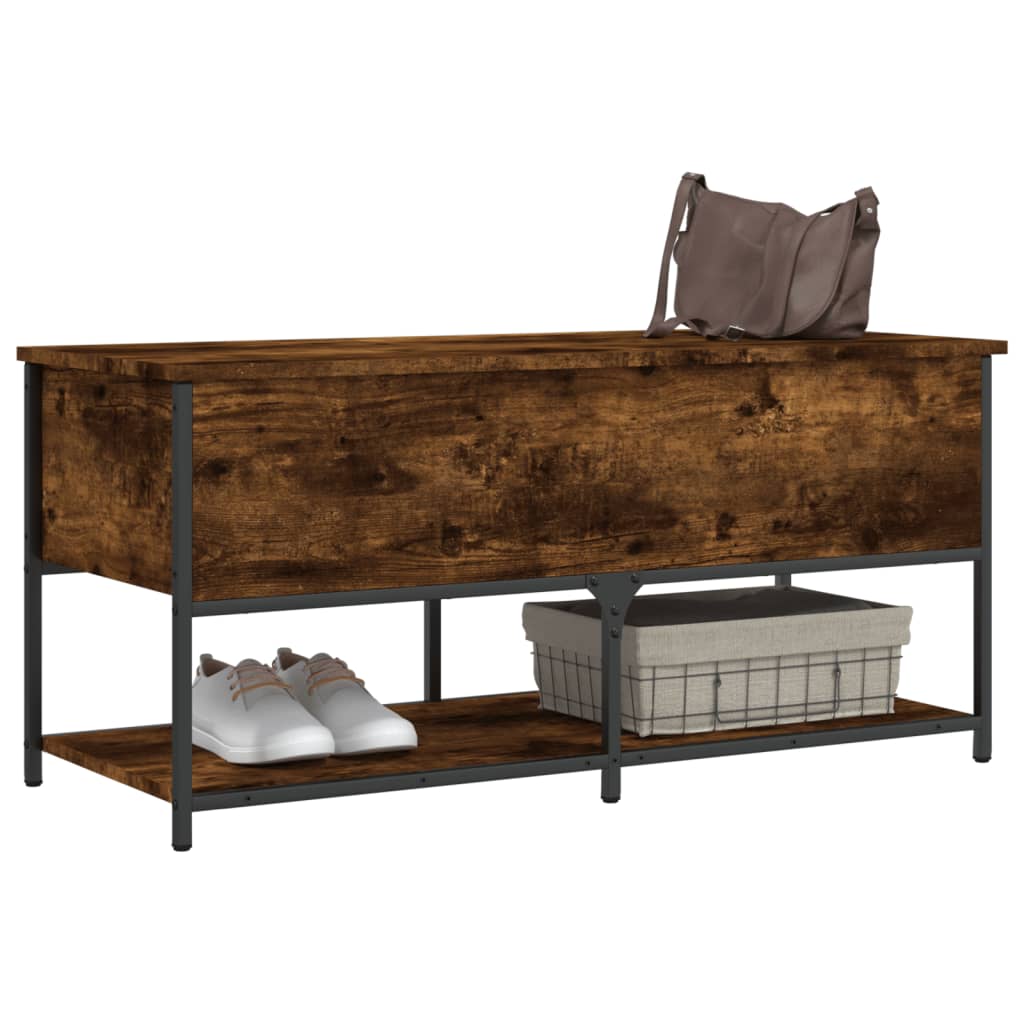 Storage Bench Smoked Oak 100x42.5x47 cm Engineered Wood