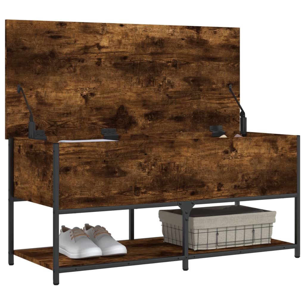 Storage Bench Smoked Oak 100x42.5x47 cm Engineered Wood