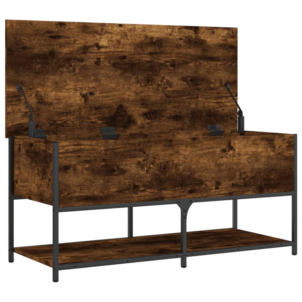 Storage Bench Smoked Oak 100x42.5x47 cm Engineered Wood