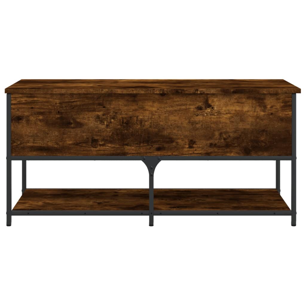 Storage Bench Smoked Oak 100x42.5x47 cm Engineered Wood