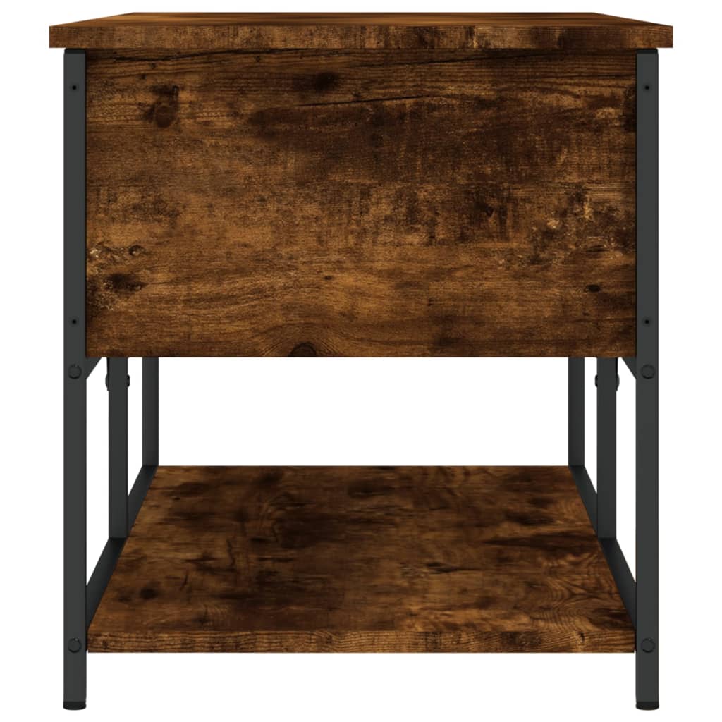Storage Bench Smoked Oak 100x42.5x47 cm Engineered Wood