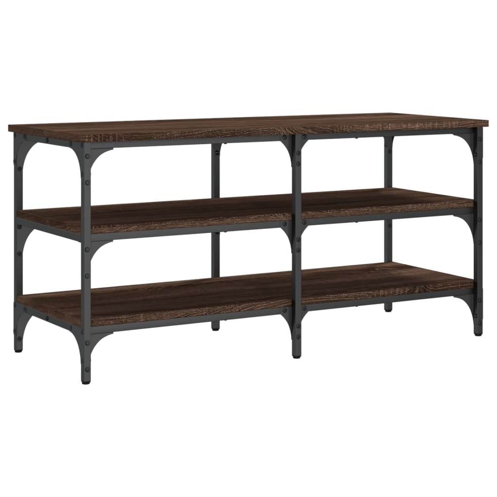 Shoe Bench Brown Oak 100x38.5x49 cm Engineered Wood
