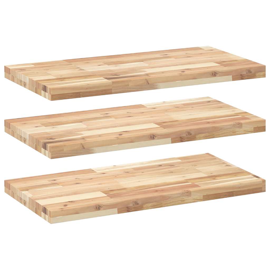 Floating Shelves 3 pcs 80x40x4 cm Untreated Solid Wood Acacia