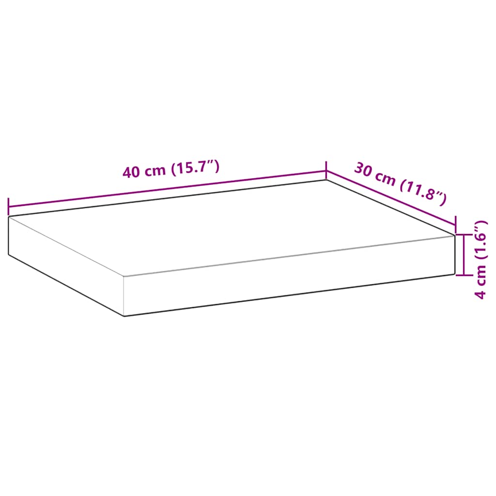 Floating Shelves 3 pcs 40x30x4 cm Oil Finished Solid Wood Acacia