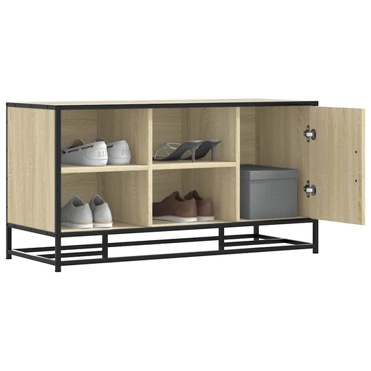 Shoe Bench Sonoma Oak 100x40x53.5 cm Engineered Wood and Metal
