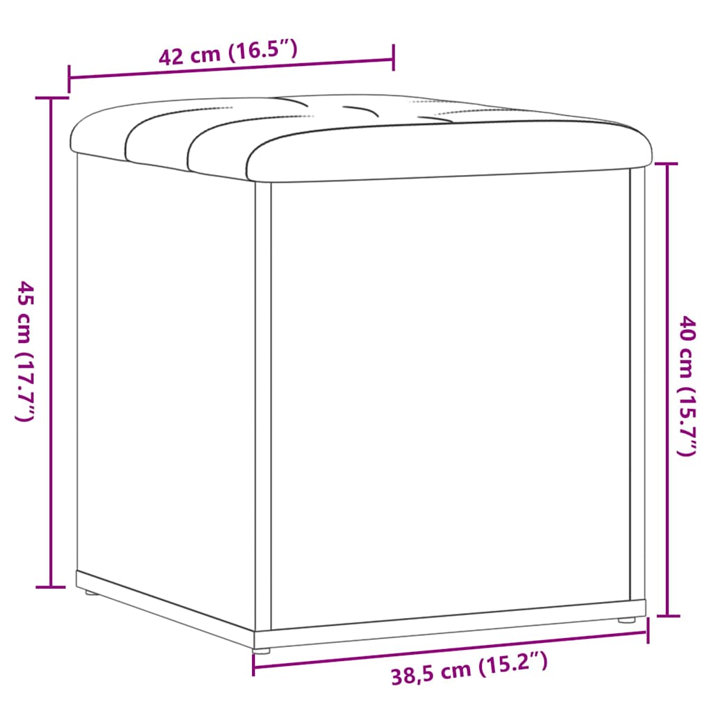 Storage Bench Old Wood 42x42x45 cm Engineered Wood