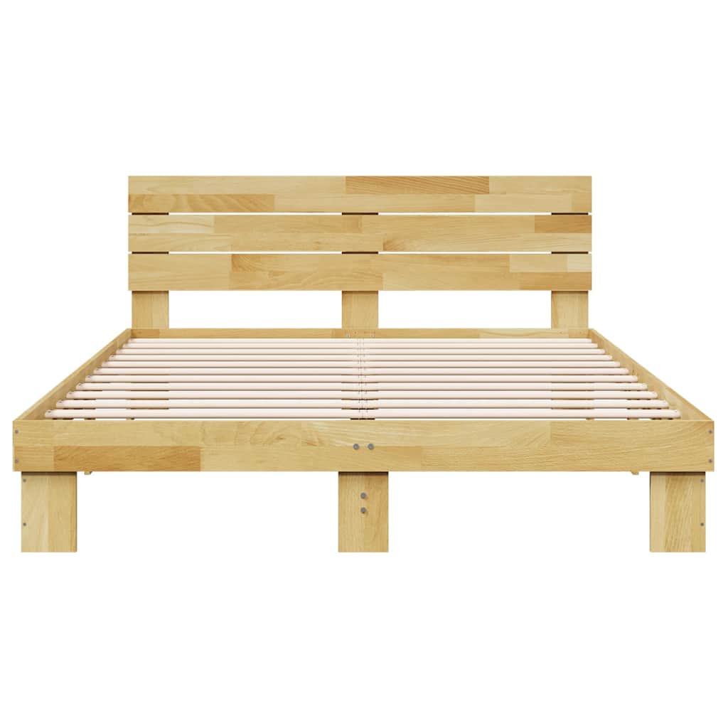 Bed Frame with Headboard without Mattress 160x200 cm Solid Wood Oak