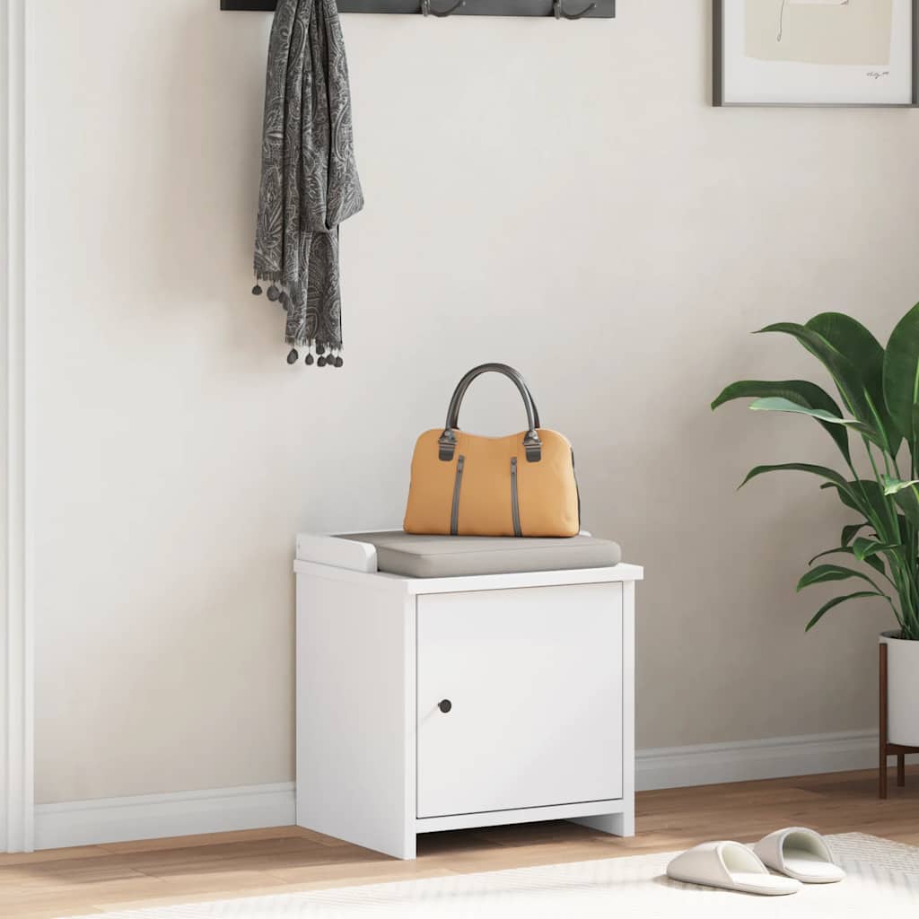Hallway Bench SANDNES White 45x40x50 cm Solid Wood Pine