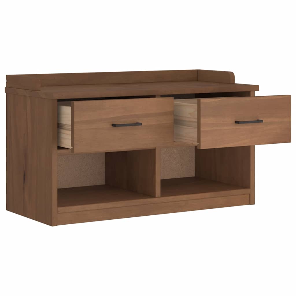 Hallway Bench SANDNES 87x40x50 cm Solid Wood Pine