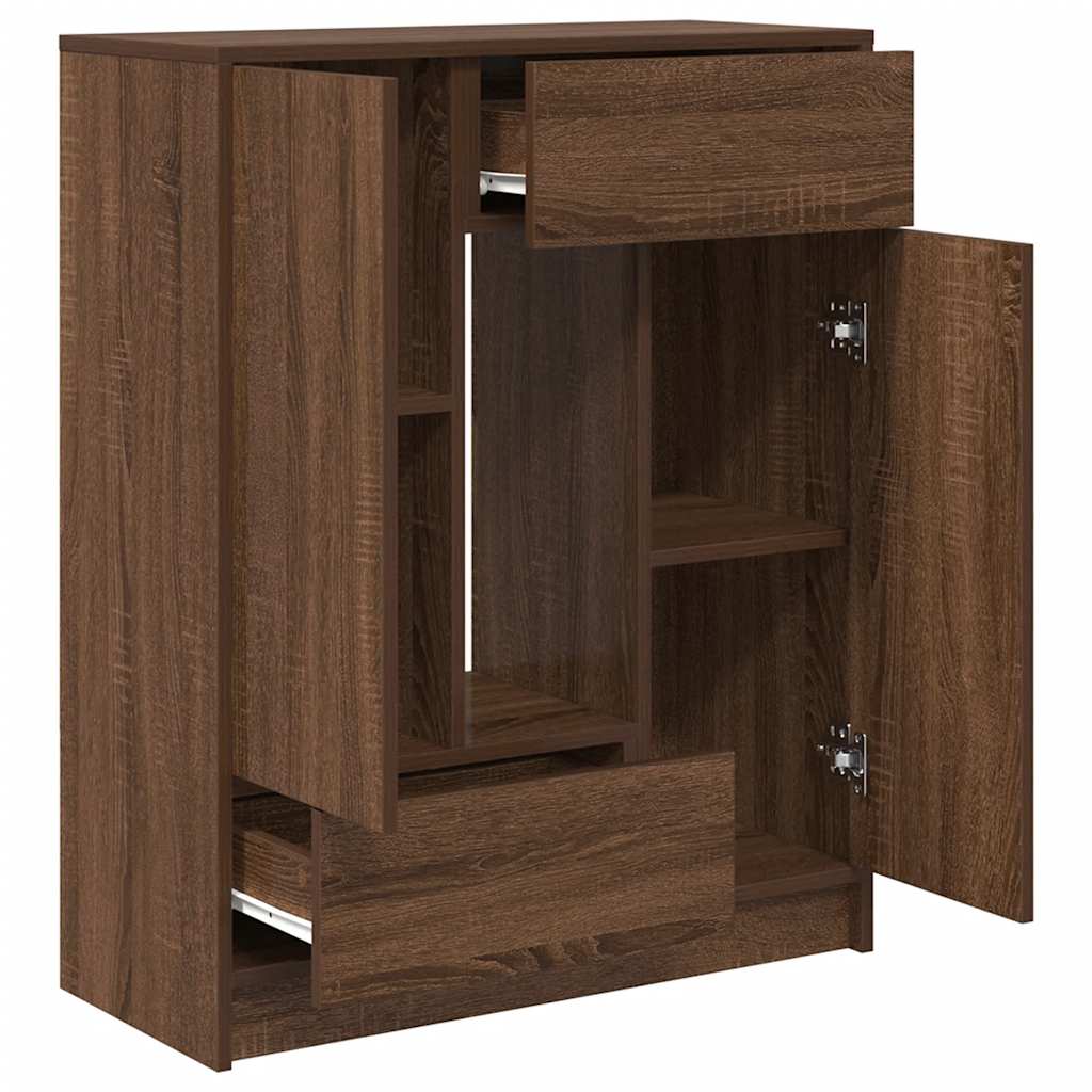 Sideboard with Drawers and Doors Brown Oak 73x31x90 cm