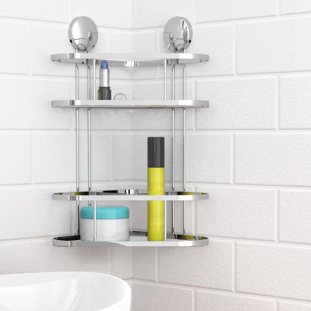 Shower Corner Rack Chrome 22x18x35 cm