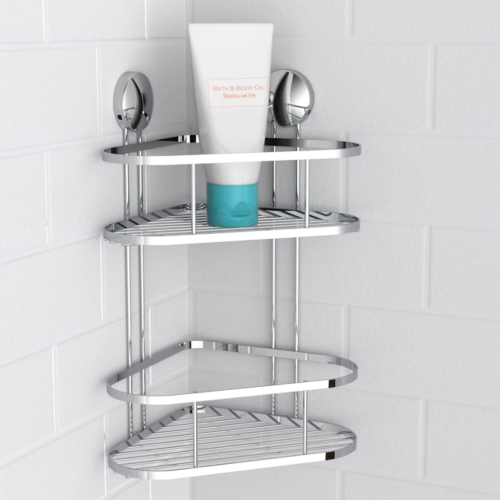 Shower Corner Rack Chrome 22x18x35 cm